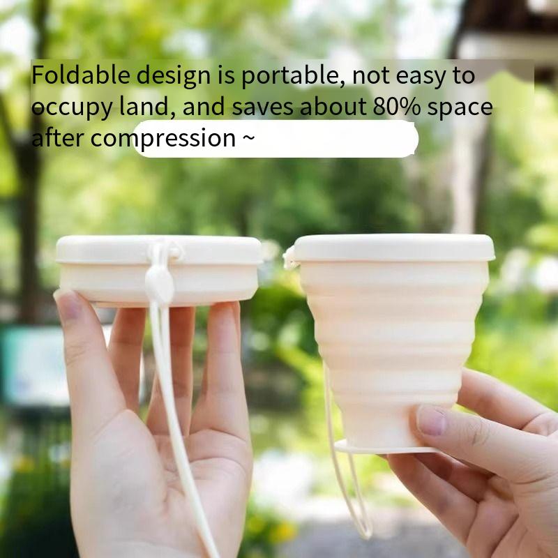 200ml Portable Travel Compression Folding Silicone Water Cup Telescopic Foldable Outdoor Camping Water Cup