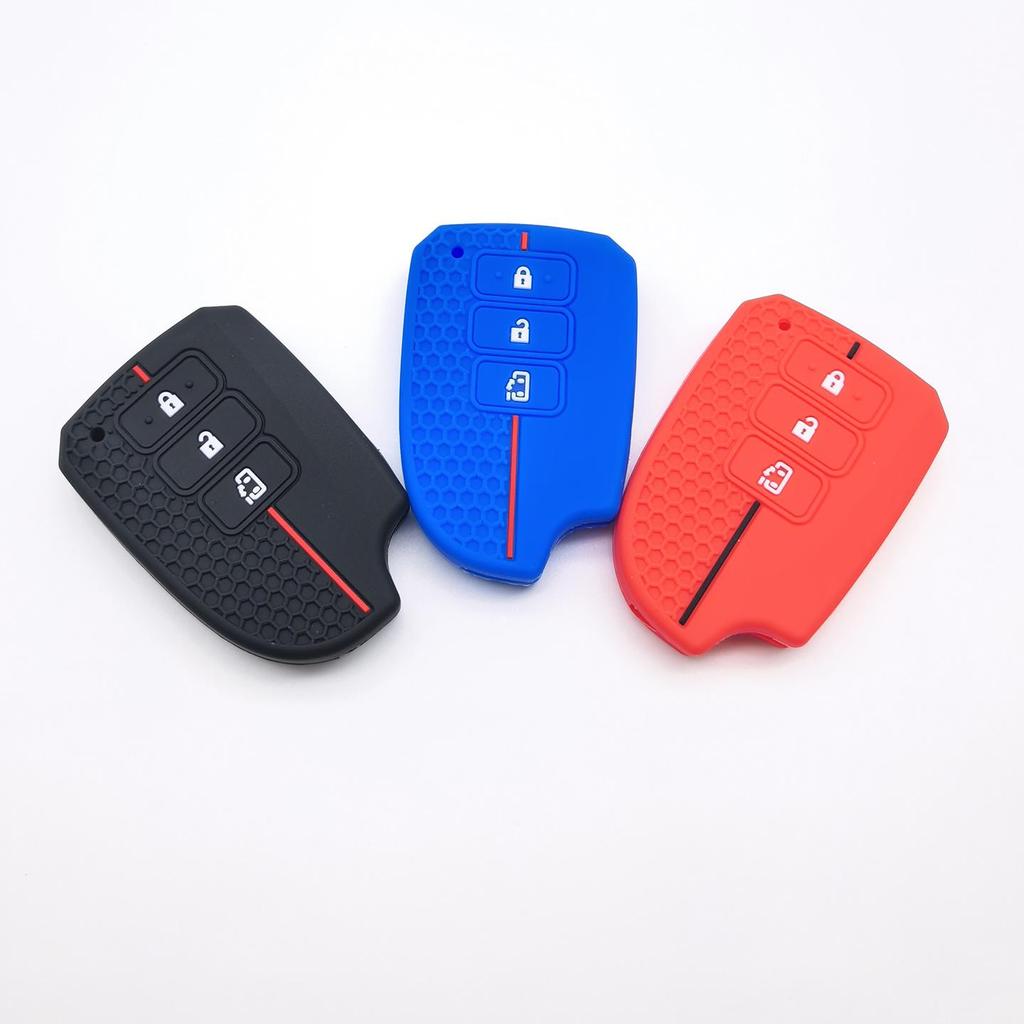 3-Button Electric Door Key Silicone Case for Toyota Vios, Yaris, Ractis, & Hiace.