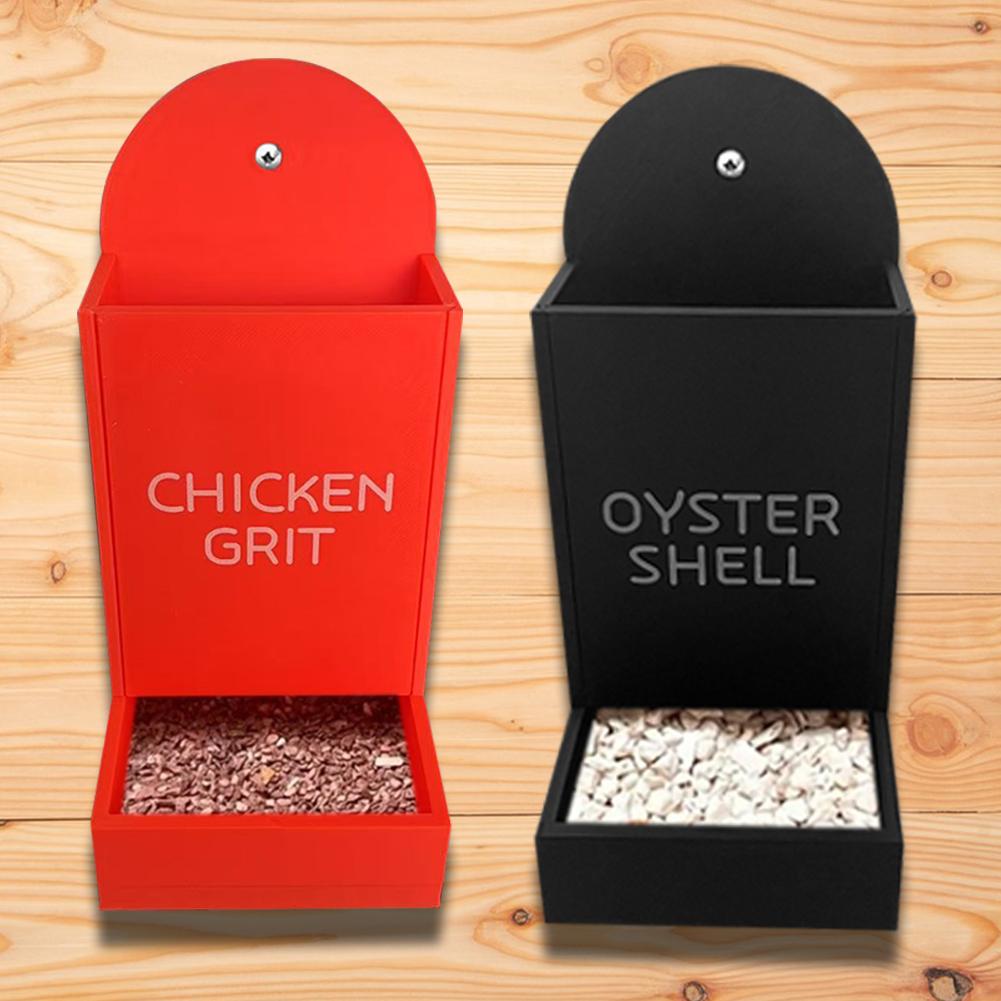 1/2pcs Chicken Oyster Shell Feeder And Grit Feeder Plastic Chicken Feeder Chicken Coop Accessories Automatic Chicken Feeder