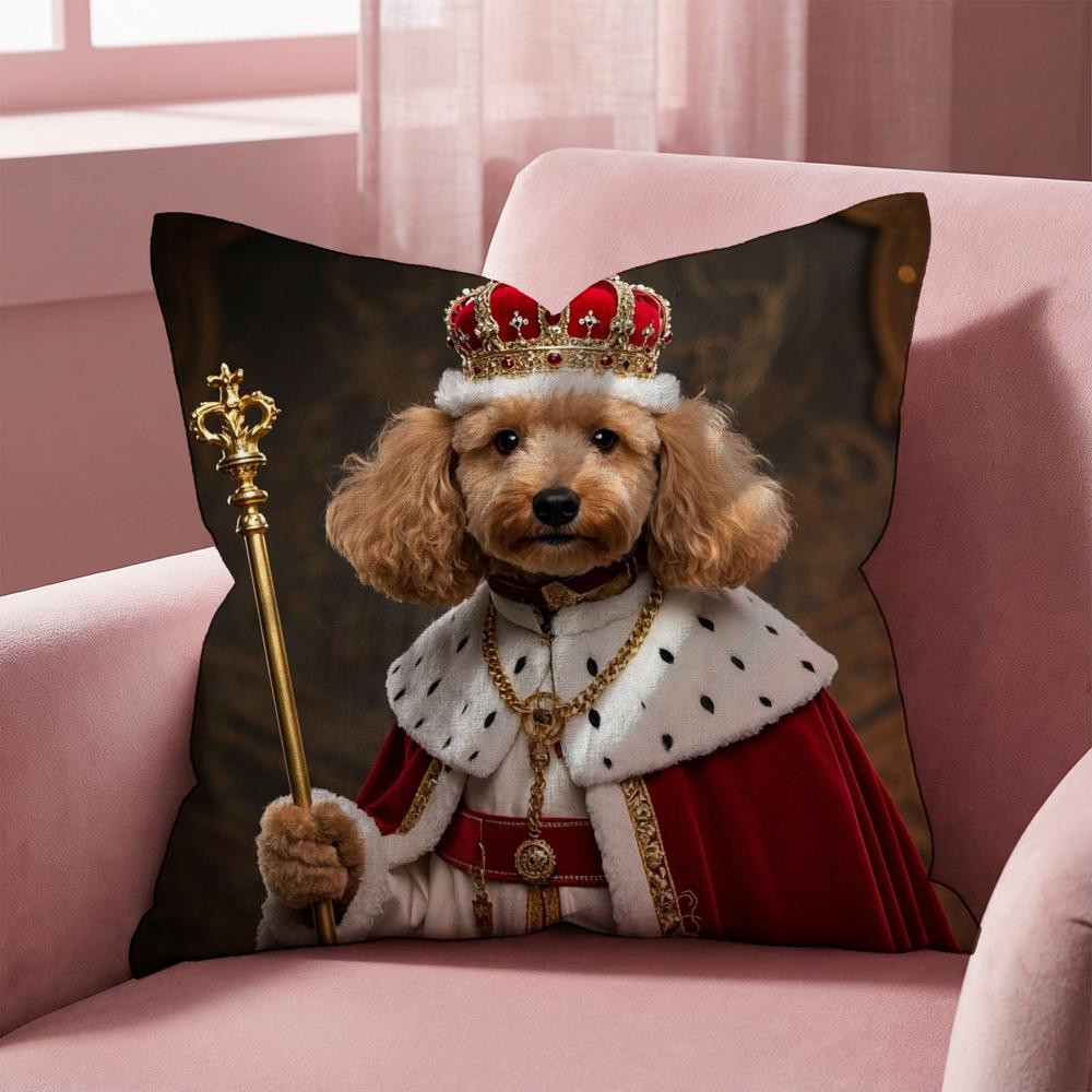 Poodle Dog Cushion Cover Multi-Scene Pillow Cover for Home & Car - Reversible, Soft & Durable for Daily Use