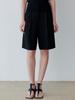 Le Studio Pintuck Wide Half Slacks (Bk)