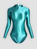 Solid Color High-Cut Rhythmic Gymnastics Leotard Ballet Dancewear - Women's Silky Luster One-Piece Swimsuit Base T-Shirt