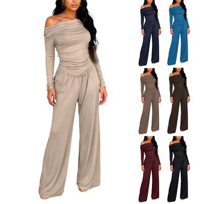 Women's 2 Piece Solid Color Casual Sportswear Long Pants Set