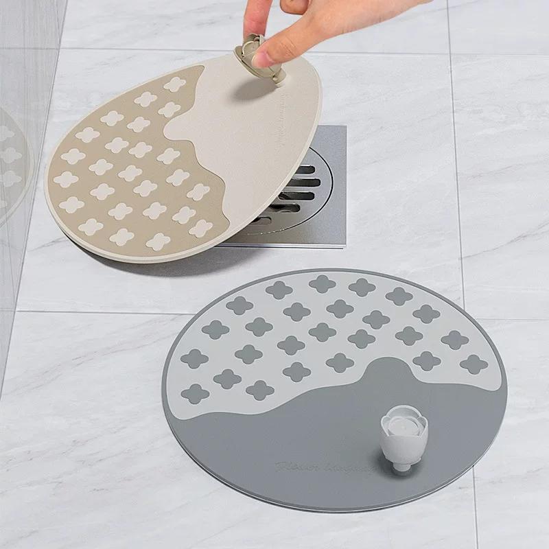 Floor Drain Anti-Odor Cover Silicone Mat Sewer Anti-Odor Device Bathroom Sealing Cover Toilet Seal Cover Stopper