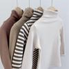 Unisex Striped Thermal Fleece Long-Sleeve T-Shirt for Kids