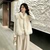 Winter Fox Hair Encryption Strips Whole Leather Fur Vest Stand-up Collar Vest Fashionable Young Vest New Women Look Thin