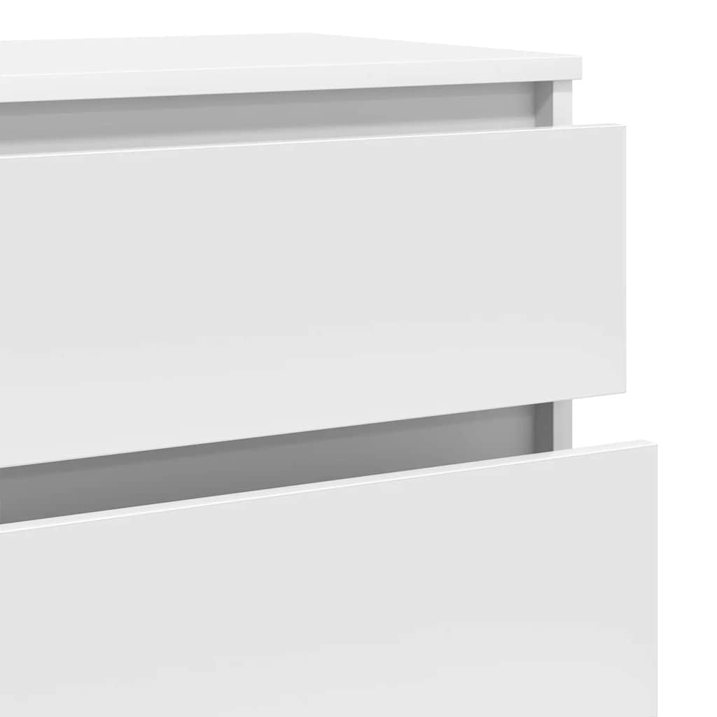 White Drawer Cabinet 60 x 36 x 103 cm Engineered Wood