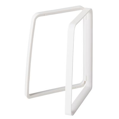 Marna Plastic Bag Holder Wide for Easy Compact Foldable Opening Kitchen Garbage Tabletop Trash Can Garbage Bag Holder White K821W (Opens Disposal)