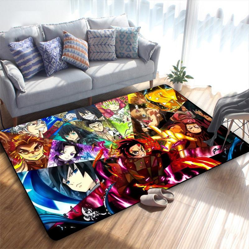 Demon Slayer Carpet Rug for Living Room Bedroom Home Sofa Decoration,Kids play Non-slip Floor Mat