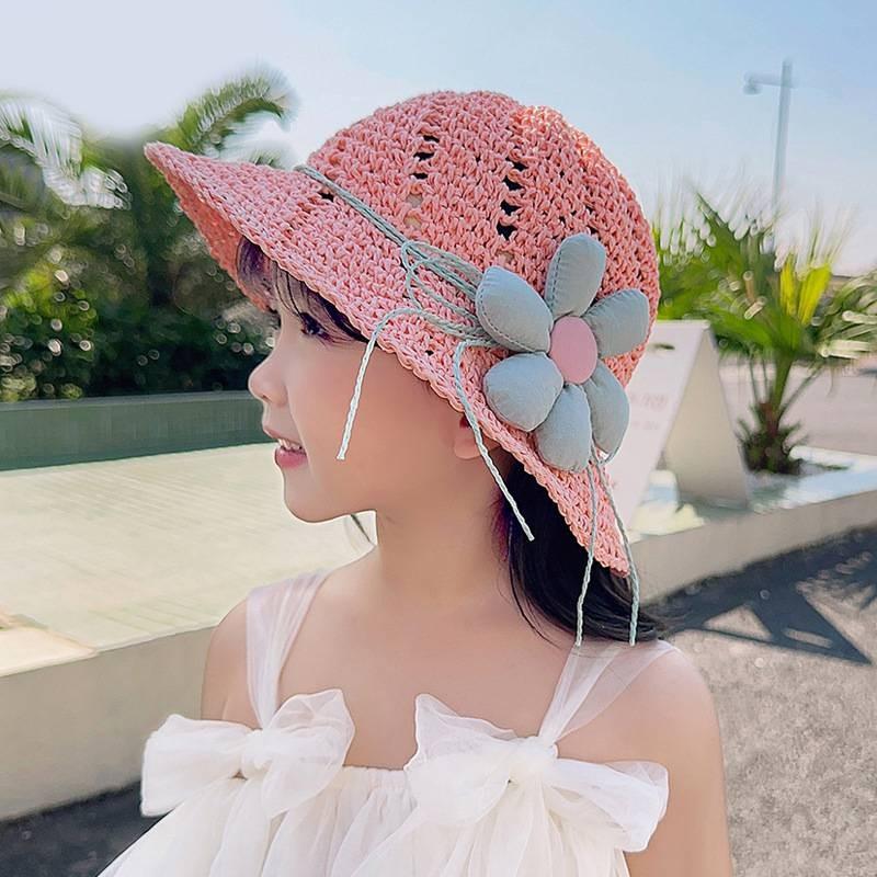 Childrens Straw Hat Summer Sun Protection With Wide Brim And Breathable Design For Girls And Babies
