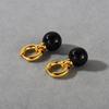 Black Agate Simple Niche Design Sense High-End Versatile Earrings Can Be Worn In Two Ways Women'S Earrings French Earrings