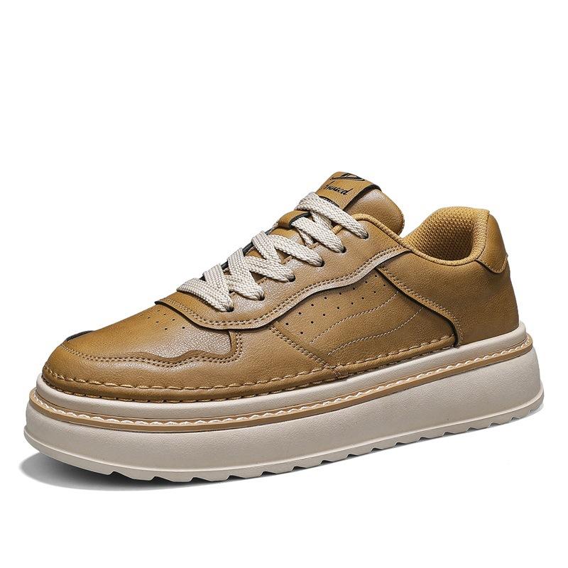 Autumn new youth retro leather casual shoes platform heightening board shoes