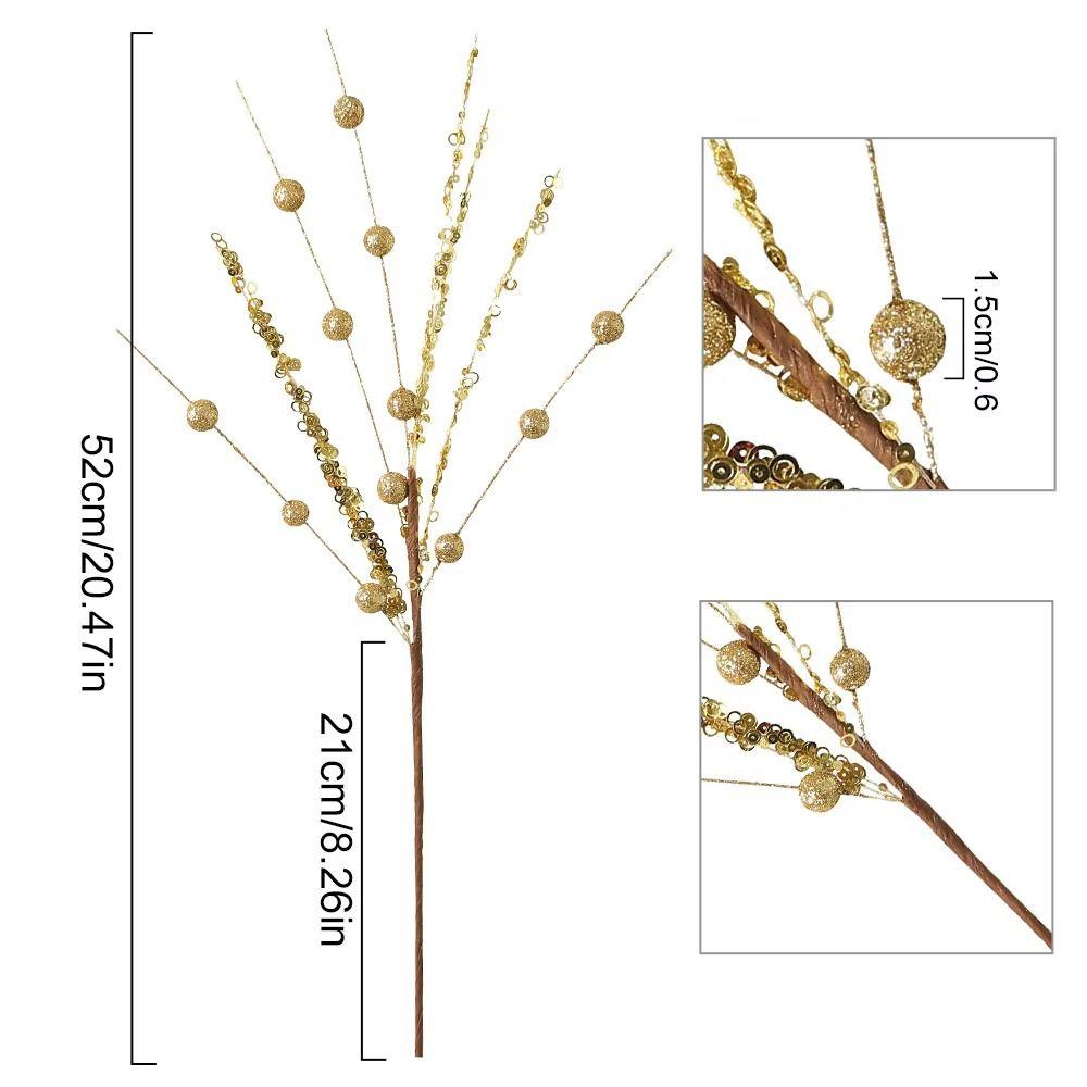 Glitter Coated Christmas Tree Picks Gold Red Pink Floral Branches  Holiday Party