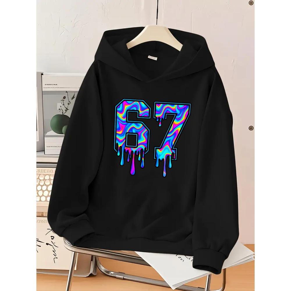 Felpe alla moda per uomo e donna Felpe divertenti con stampa 6 7 Felpa con cappuccio casual Magliette Top Abbigliamento a manica lunga per esterni