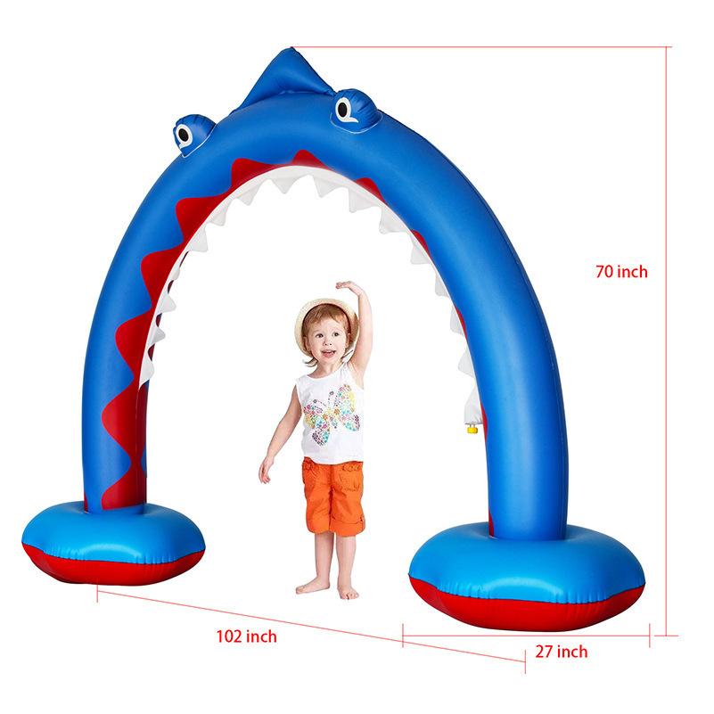 

Inflatable Water Spray Rainbow Arch Outdoor Children Lawn Shark Water Spray Arch Water Play Toy синій