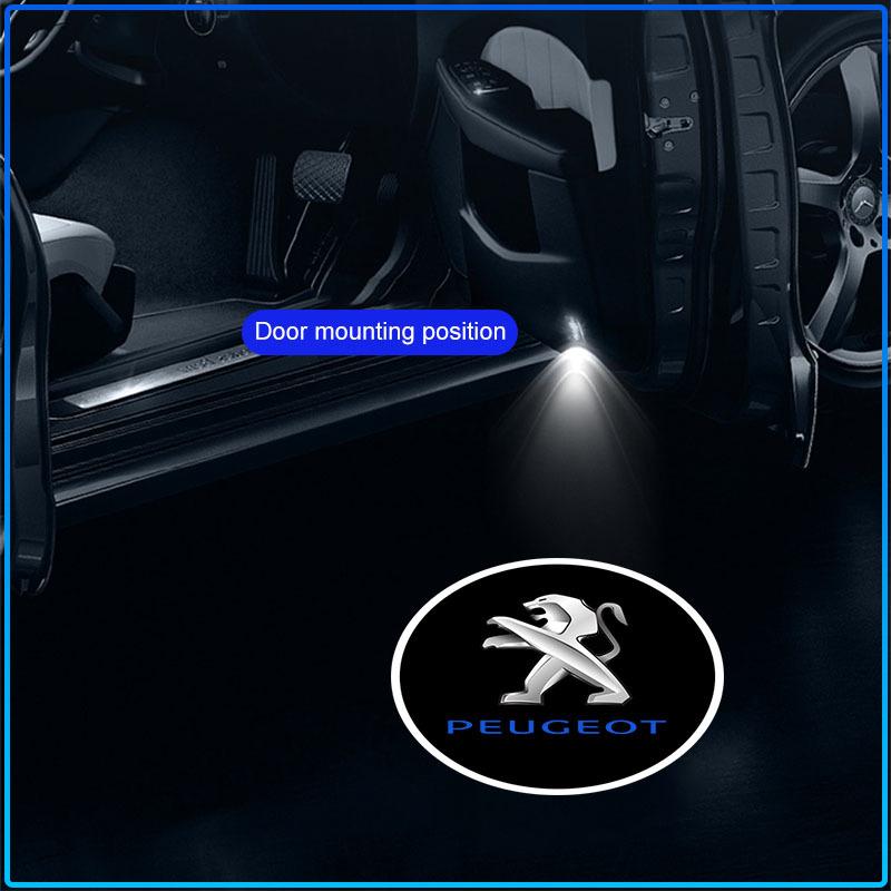 2pcs HD Led Welcome Light Car Door Projector Lamps Car Accessories For Peugeot 107 108 206 207 208 301 307 308 405 406 407 408 508 807 2008 3008 4008