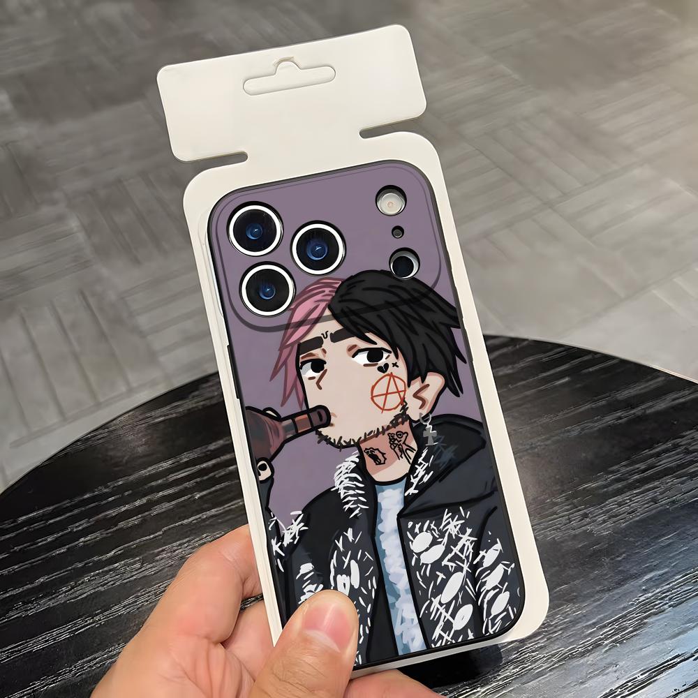 L-Lil Peep Anime Phone Case For IPhone 17 Air 16 E Pro Max 15 14 13 Mini 12 Pro 11 Max Plus Black Soft Shell