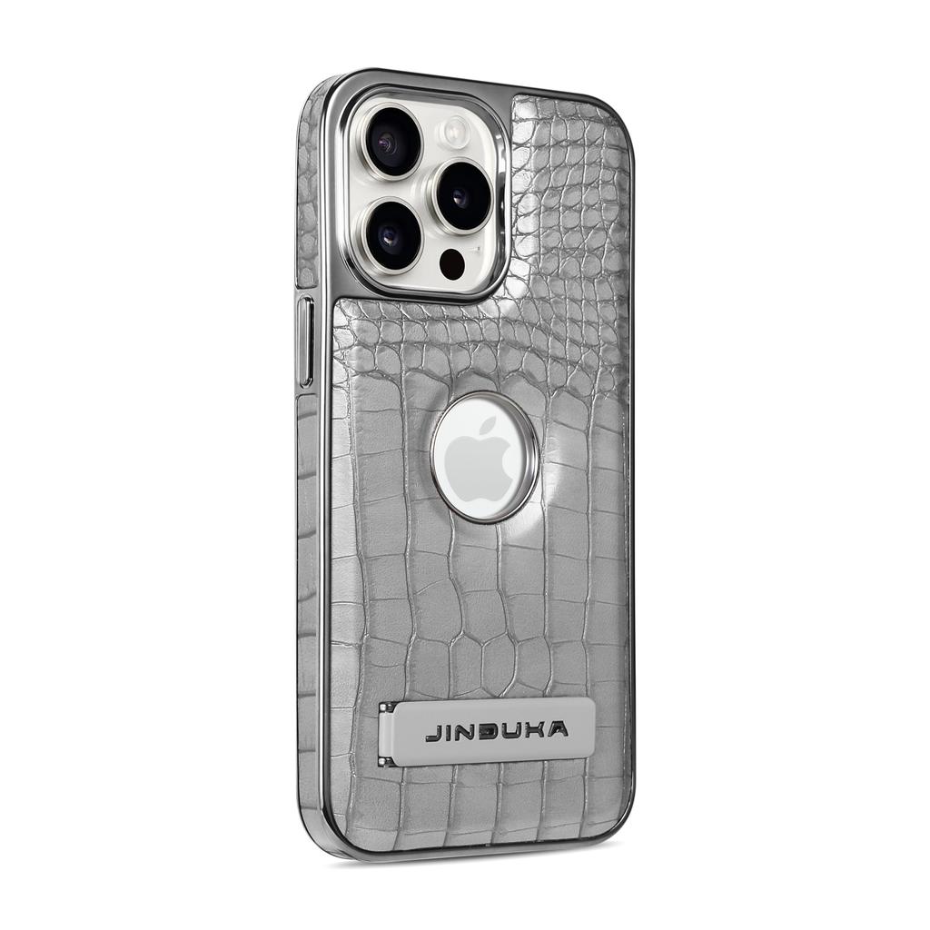 Boutique Crocodile Texture Eco Leather Case For iPhone 16 15 14 Plus 13 12 Pro Max Magnetic Cover Hidden Stand Bracket Premium