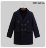 Boys' Wool Blend Plaid Overcoat with Suit Collar - Quilted, Warm, Mid-Length Trench for Autumn/Winter