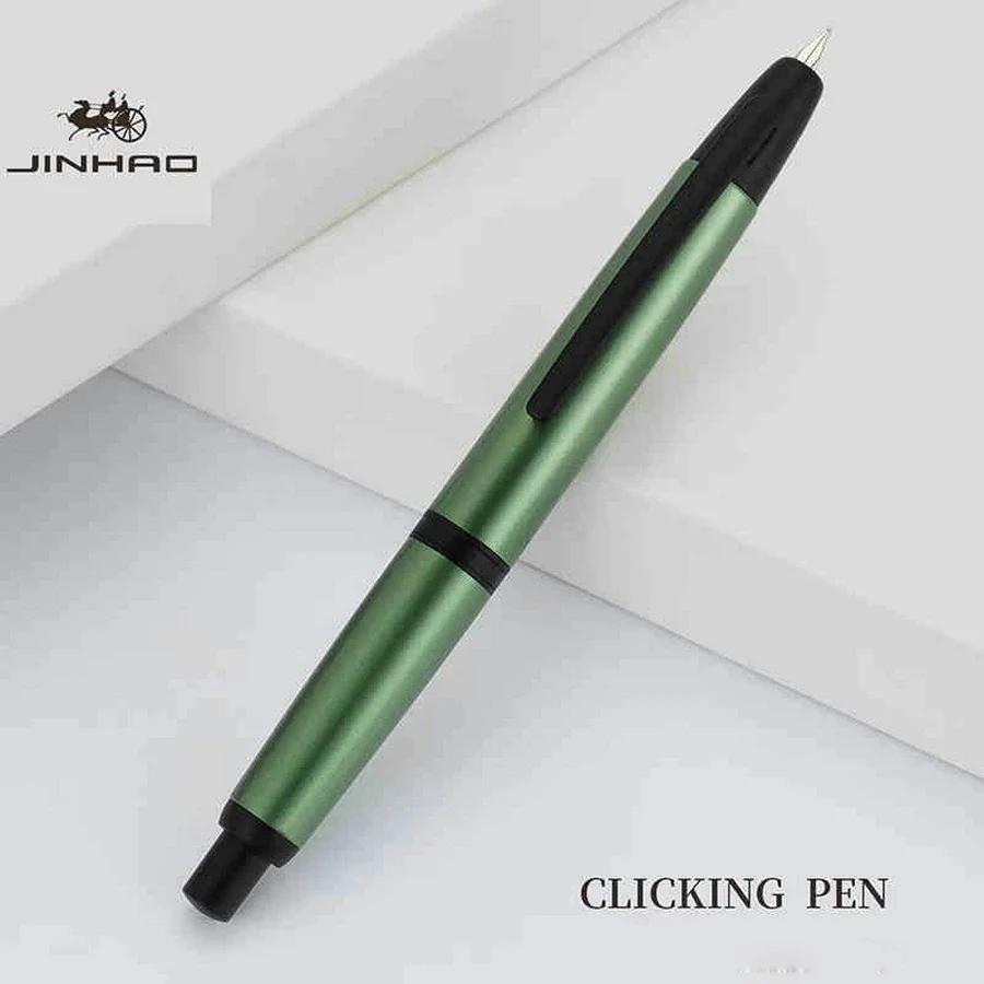 JINHAO 10 Druck-Einziehbare Füllfederhalter EF/F Feder Handpoliert Rosa Tinte Stift mit Konverter Büro Schulbedarf A1