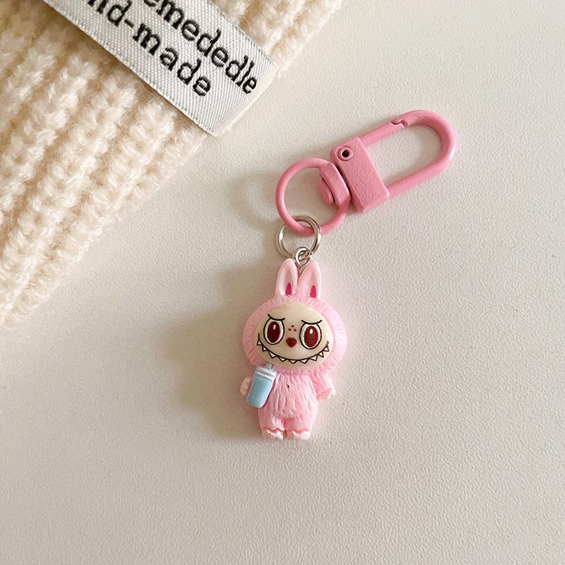 Niedlicher Cartoon Kawaii Labubu Schlüsselanhänger Anhänger Lustiger Auto-Schlüsselring Exquisite kreative Rucksack-Dekoration Zubehör Geschenke