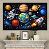 1 piece of 2D flat background fabric astronaut exploring space and planet background fabric wooden board wall.PMJ