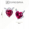Earrings S925 Hearts Devils Crystals Zircons