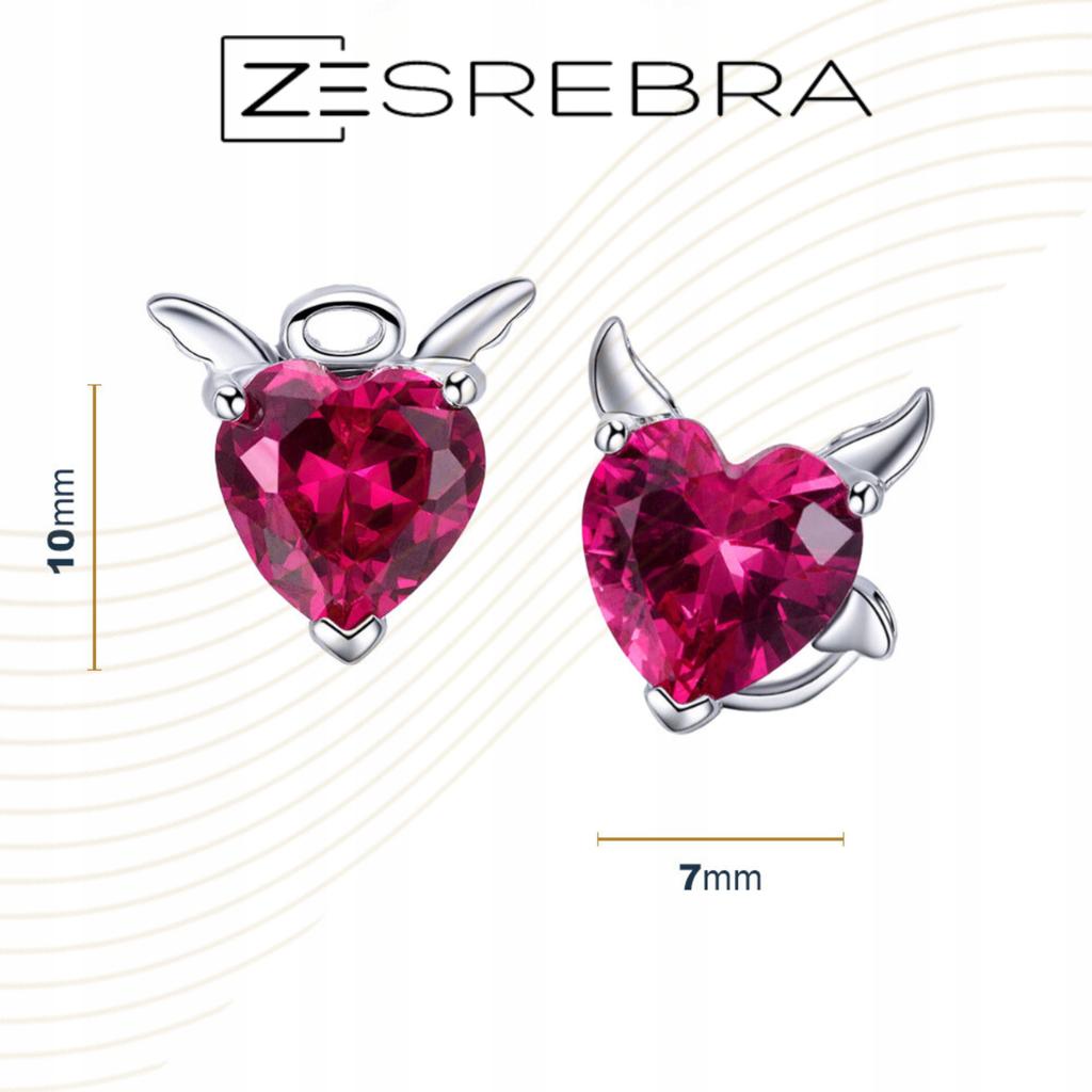 Earrings S925 Hearts Devils Crystals Zircons