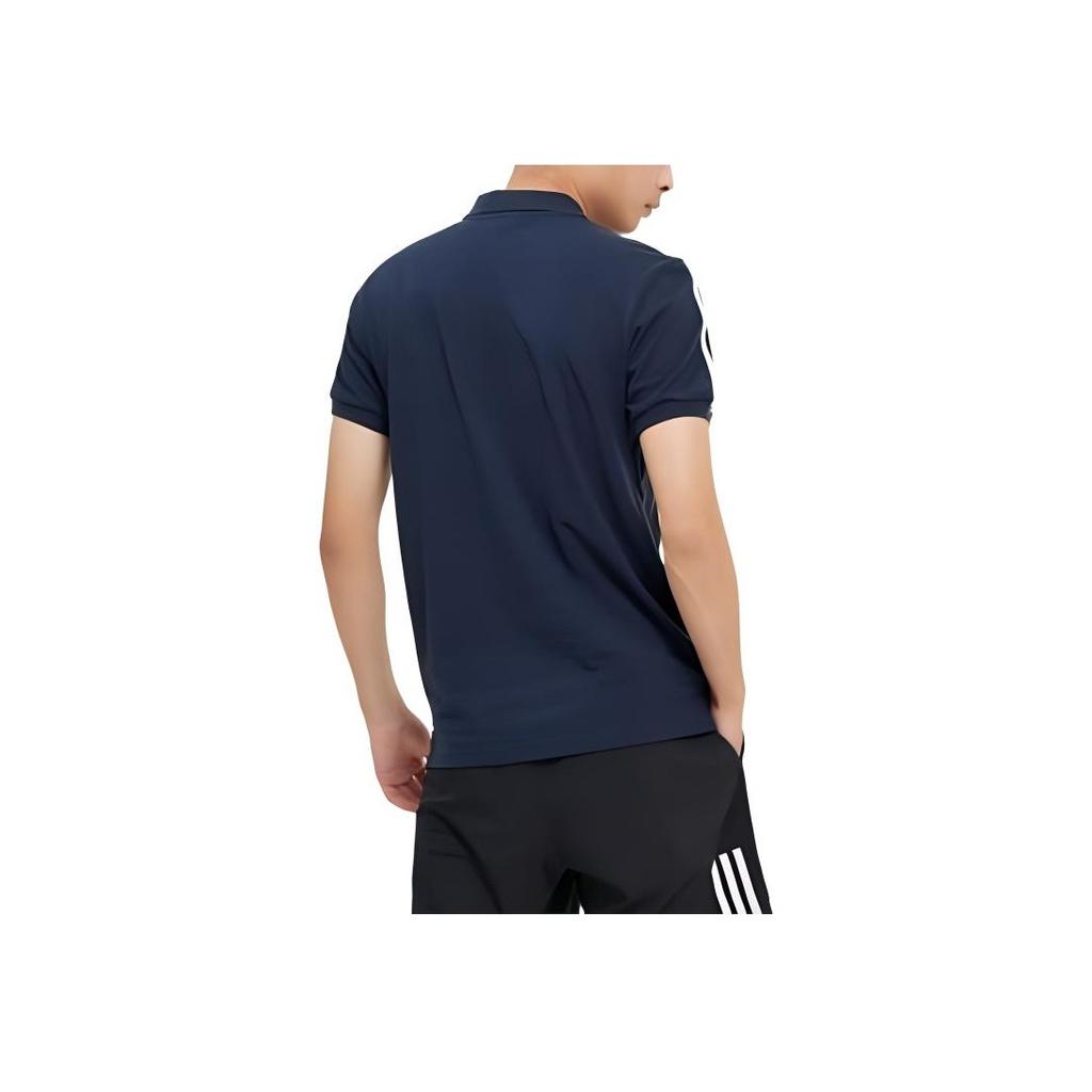 Adidas Solid Color Casual Short Sleeve Polo Shirt Men Tops Legend-Ink-Blue EJ0925