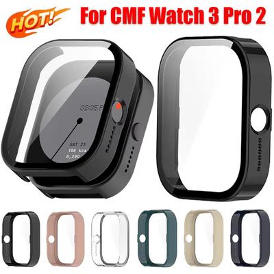 HD Tempered Glass+PC Case for CMF Watch 3 Pro Screen Protector All-around Protective Cover for CMF Watch Pro 2 Bumper Shell Case