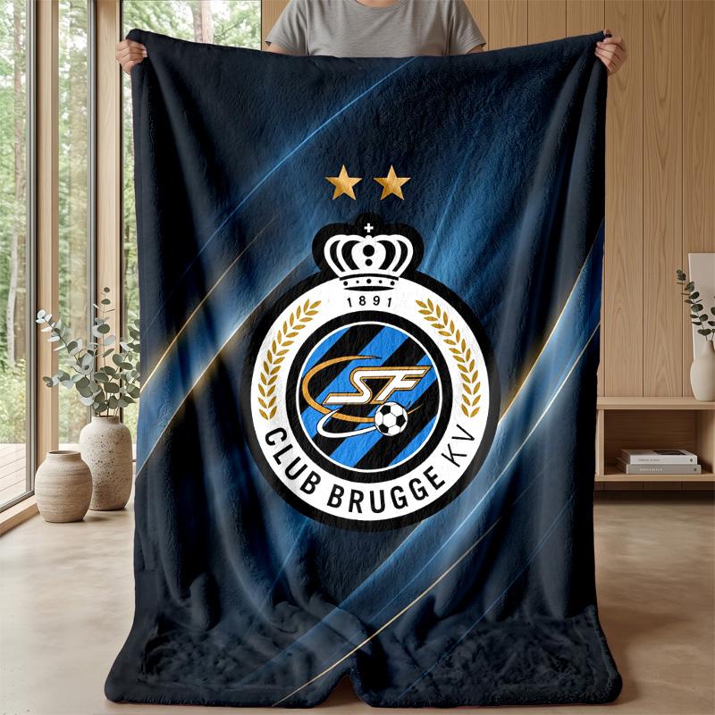 Coperta morbida in pile flanella Club Brugge FC Leggera Accogliente Calda Coperta da lancio per Divano Letto Decorazione Casa