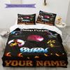 Name Custom Deep Purple Band Pattern Bedding Set Quilt Cover Pillowcase Home Decor Gift (1 * duvet cover + 2 * pillowcase, without core)