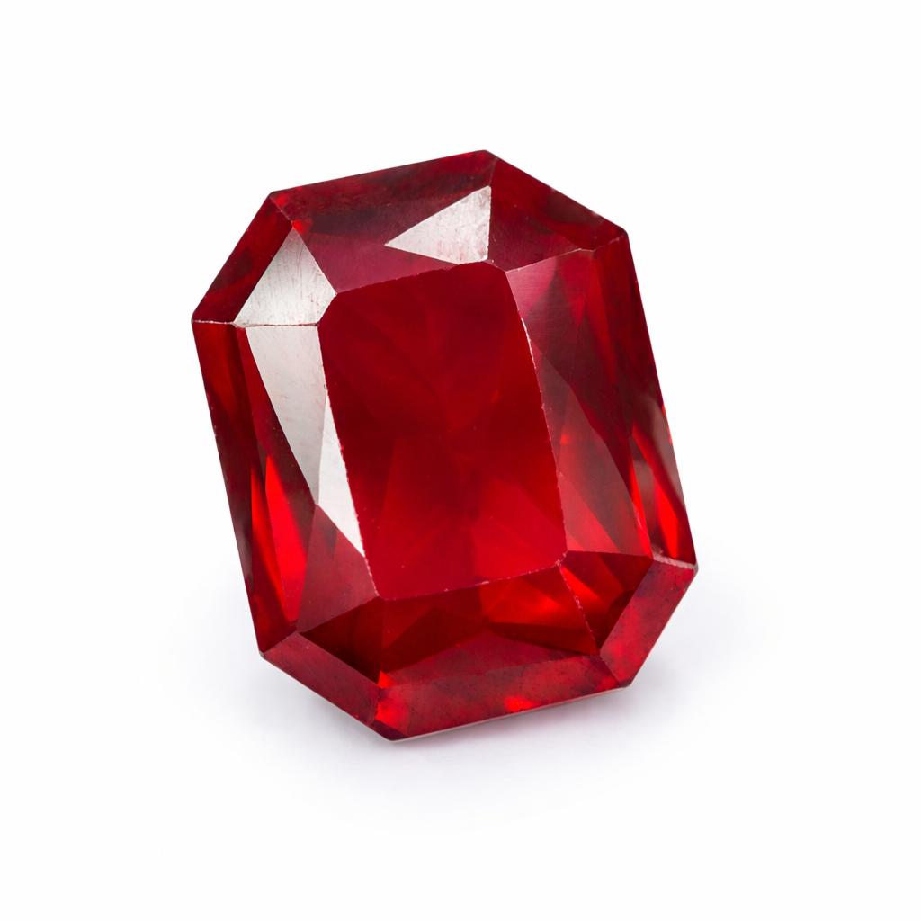 Natural Red Ruby Loose Gemstone 18 ct Emerald Cut for Jewelry Making for Jewelry Making and Crafts