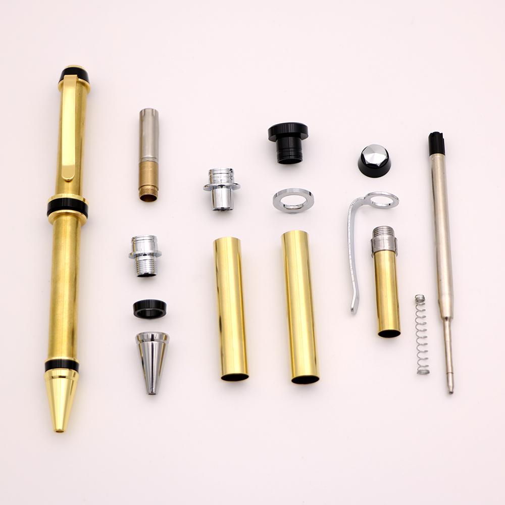 Multi-style Finish Wood Lathe Pen Kit 7mm Slimline DIY Handmade Ballpoint Pen Fittings Black Blue Ink