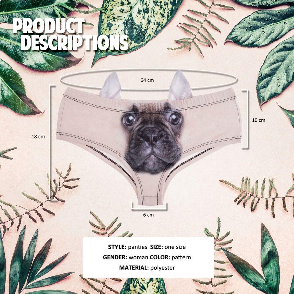 Intimo Donna con Orecchie 3D Stampa Animali Mutandine da Donna Intimo Vita e Fianchi