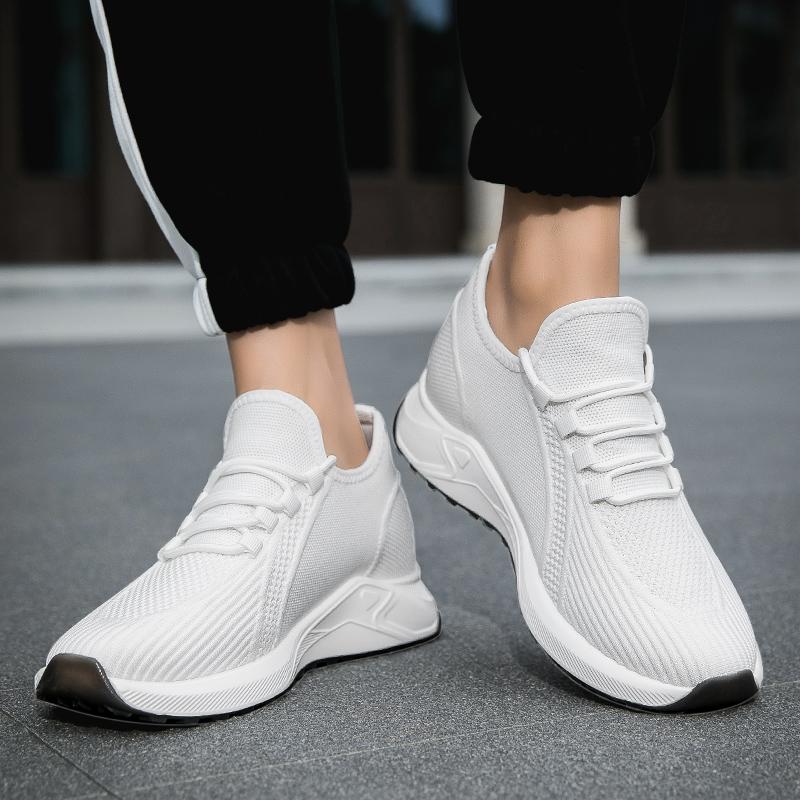 Sneakers Men Elevator Shoes Hidden Heels Comfort Breathable Heightening Shoes For Man Increase Insole 7CM Height Increasing Shoe