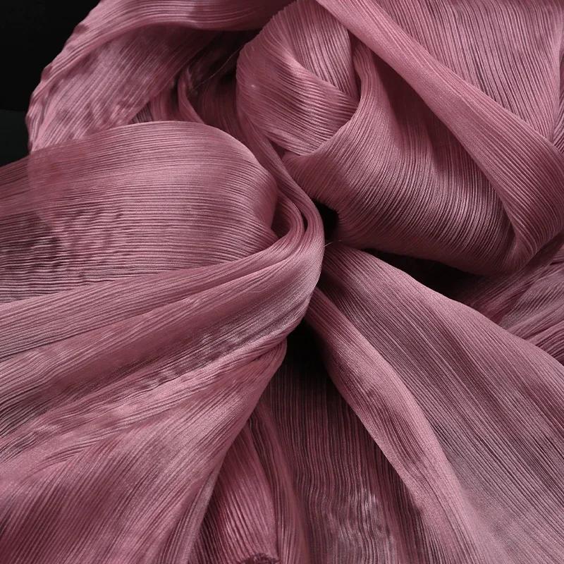 100x145cm Jasná Plisovaná Organza Látka Šít Svatební Šaty A Módní Plisované Síťoviny, DIY Tvar Pevné Designové Látky