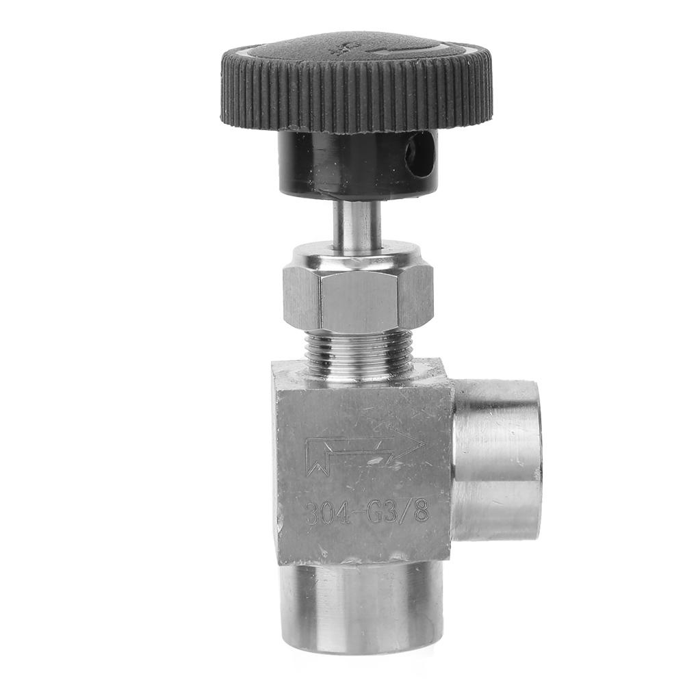 Robinet d'arrêt à pointe fileté BSPP femelle en acier inoxydable 304 type coudé pour eau, gaz, huile, carburant