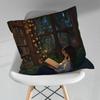 Read Book illustration Pillowcase for Sofa Room Office Decor Printing  Merchandise AllMatch Cushion Cover
