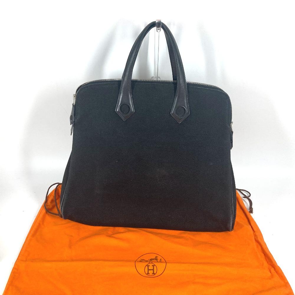 HERMES Sac Ibou PM Bag Tote Bag Hand Bag Leather/Canvas Black