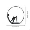Reading Figure Sculpture Minimalist Metal Desk Ornament Modern Style Circular Hoop