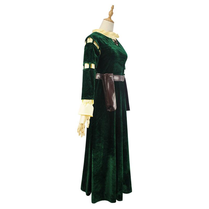 Merida Tapferes Mädchen Kleid Tapferes Mädchen Merida Cosplay Vollständiges Set auf Lager