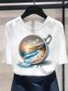 (Asian Size) style flower w 90s T shirt Print Women's Top O-neck Short Sleeve T-shirts Fashion Female Casual Clothing Graphic Tee
