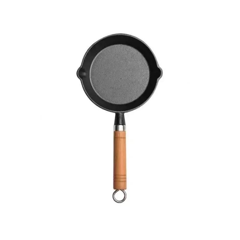 Cast Iron Frying Pan Uncoated Non-stick Egg Pancake Pan Crepe Maker Steak Frying Pot Gas Induction Cooker Kitchen Cookware