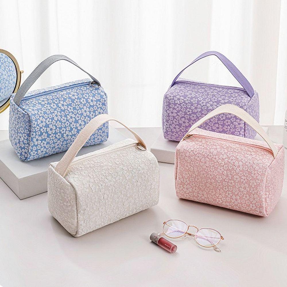 Large Capacity Cosmetic Storage Bag Zipper Wpmen Toiletries Bag Floral   Makeup Bag  Travel