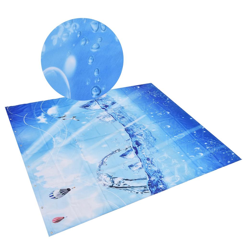 Shower Curtain Polyester Fiber Waterproof Colorful Printing with 12pcs Hook for Home Bathroom