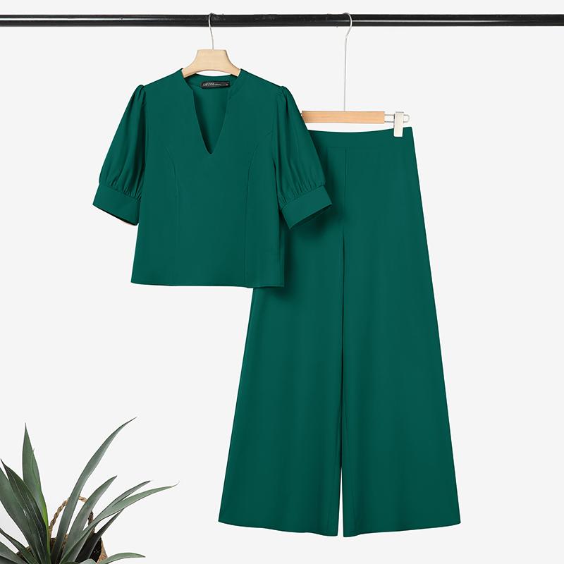 

ZANZEA Women Short Sleeve Blouse and Wide Leg Trousers Casual Two Piece Suit Sets 5XL