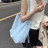 Casual large capacity underarm bag women's 2025 new nylon cloth bucket bag simple shoulder bag one piece dropship