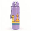 1PC Color Chess Piece Group Graphic 750ml Color Plastic Water Bottle Leakproof Flip Straw Lid For Sports Office Home Use