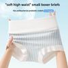 Women's Spring and Autumn Pure Cotton 10A Antibacterial Crotch High Waist Tuck Small Flat Angle Briefs